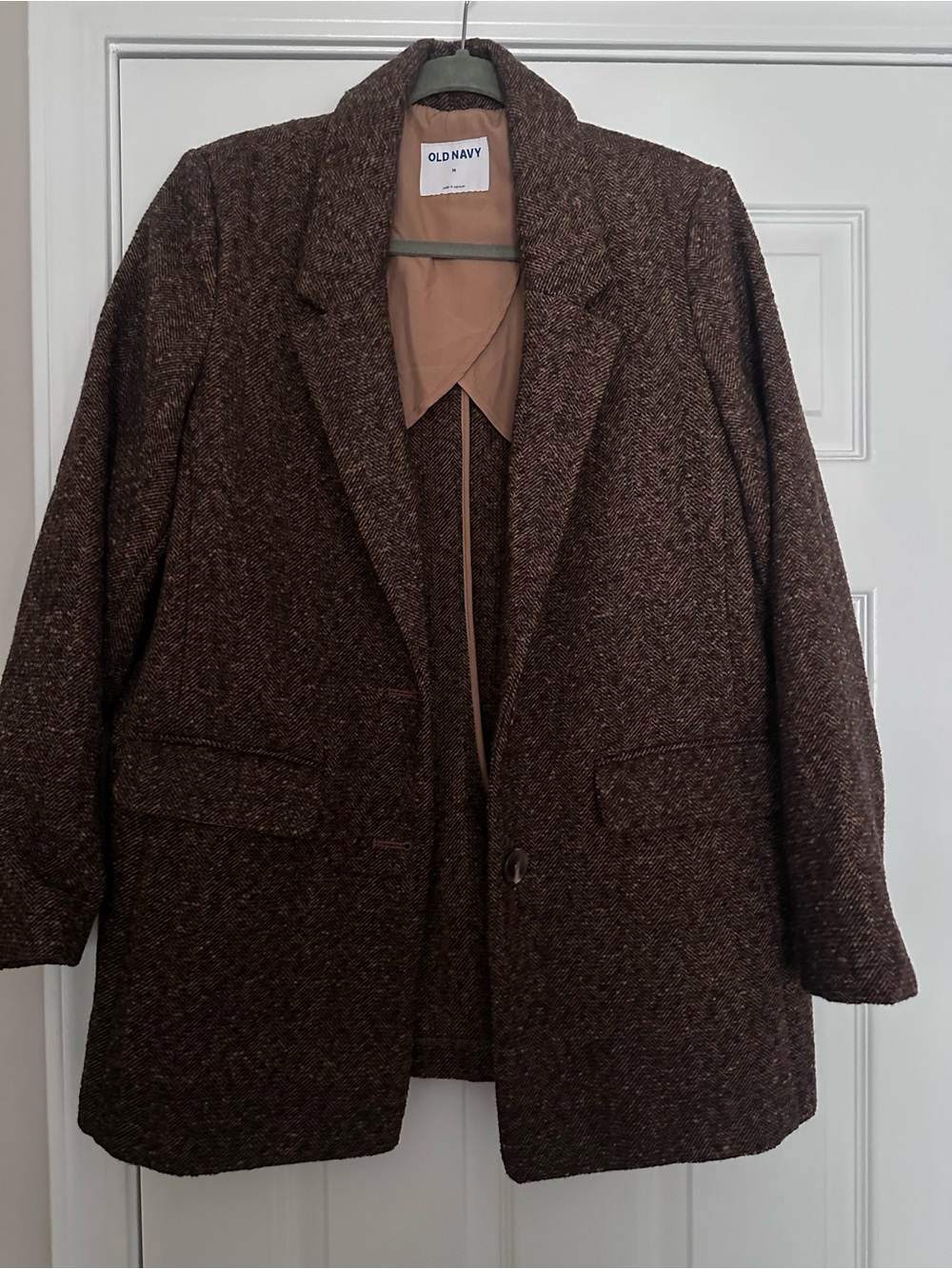 Old Navy Womens Brown Herringbone Blazer Jacket - Picture 2 of 4